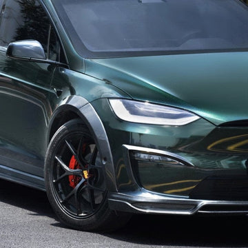 CMST Genuine Carbon Fiber & FRP Widebody Wheel Arches for Tesla Model X Plaid Long Range 2022-2025