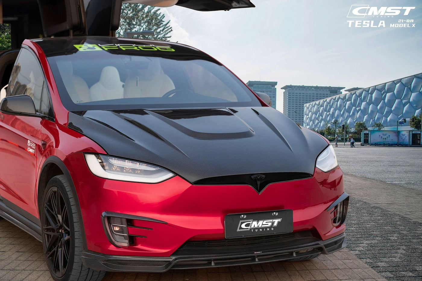 CMST Genuine Carbon Fiber Hood Bonnet for Tesla Model X 2021-2023 - PimpMyEV