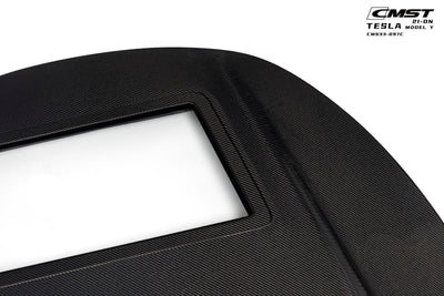 CMST Genuine Carbon Fiber Hood with Clearview Transparent Glass For Tesla Model Y 2020-2023 - PimpMyEV