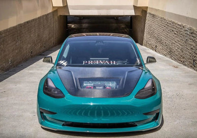 CMST Genuine Carbon Fiber Hood With Glass Window For Tesla Model 3 2017-2023 - PimpMyEV