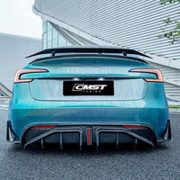 CMST Genuine Carbon Fiber Rear Diffuser & Canards V2 for Tesla Model 3 Highland 2024+