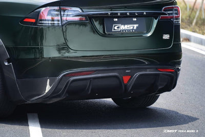CMST Genuine Carbon Fiber Rear Diffuser For Tesla Model X 2022-2023 - PimpMyEV