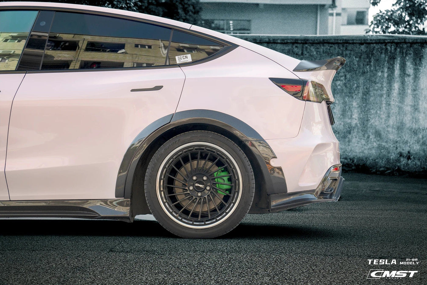 CMST Genuine Carbon Fiber Rear Full Bumper Replacement For Tesla Model Y 2020-2023 - PimpMyEV