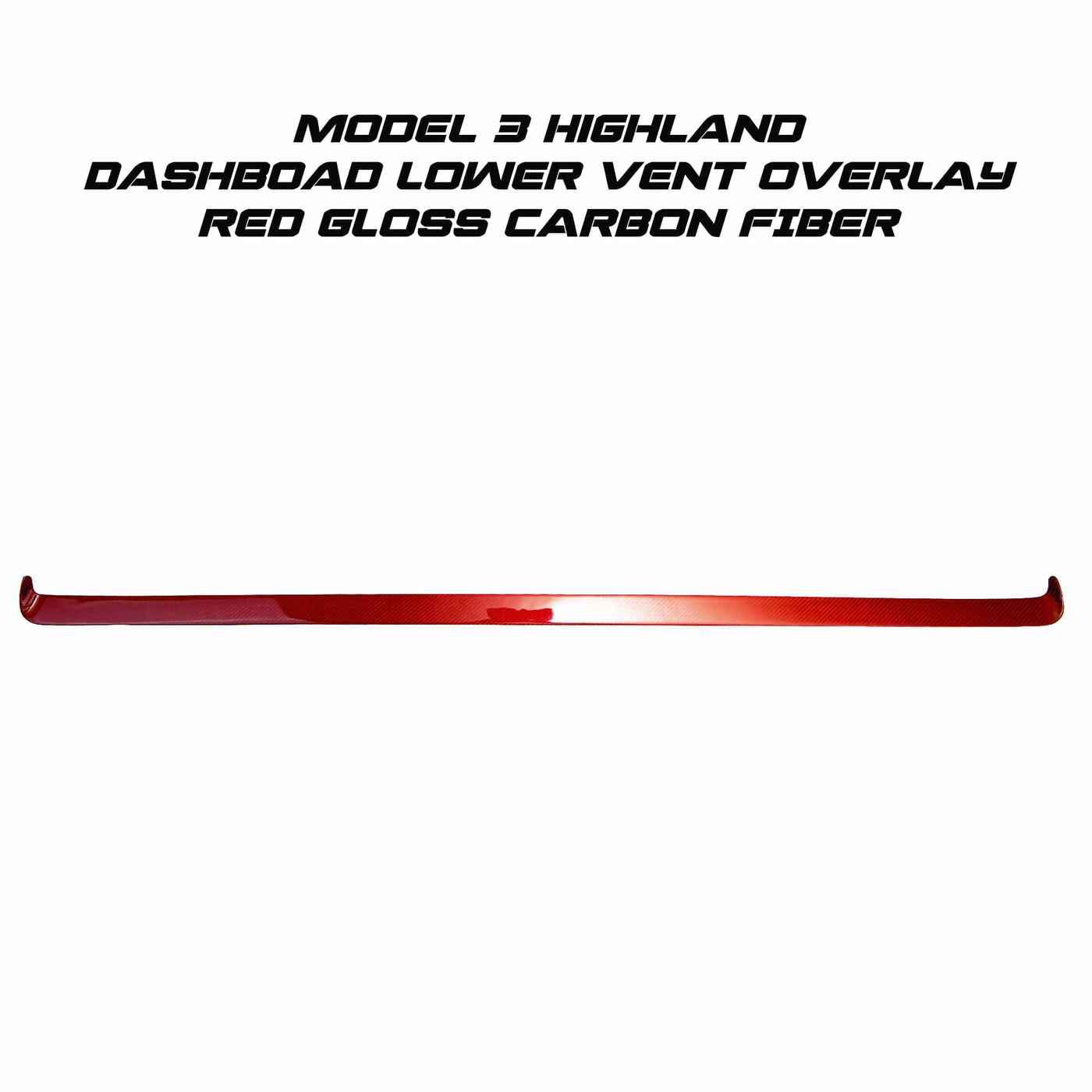 Real Molded RED Carbon Fiber Dashboard Air Vent Overlay Kit For Tesla Model 3 2023-2024 Highland