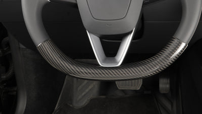 Dry Gloss Carbon Fiber Lower Steering Wheel Cover for Tesla Model 3 2024 Highland - PimpMyEV