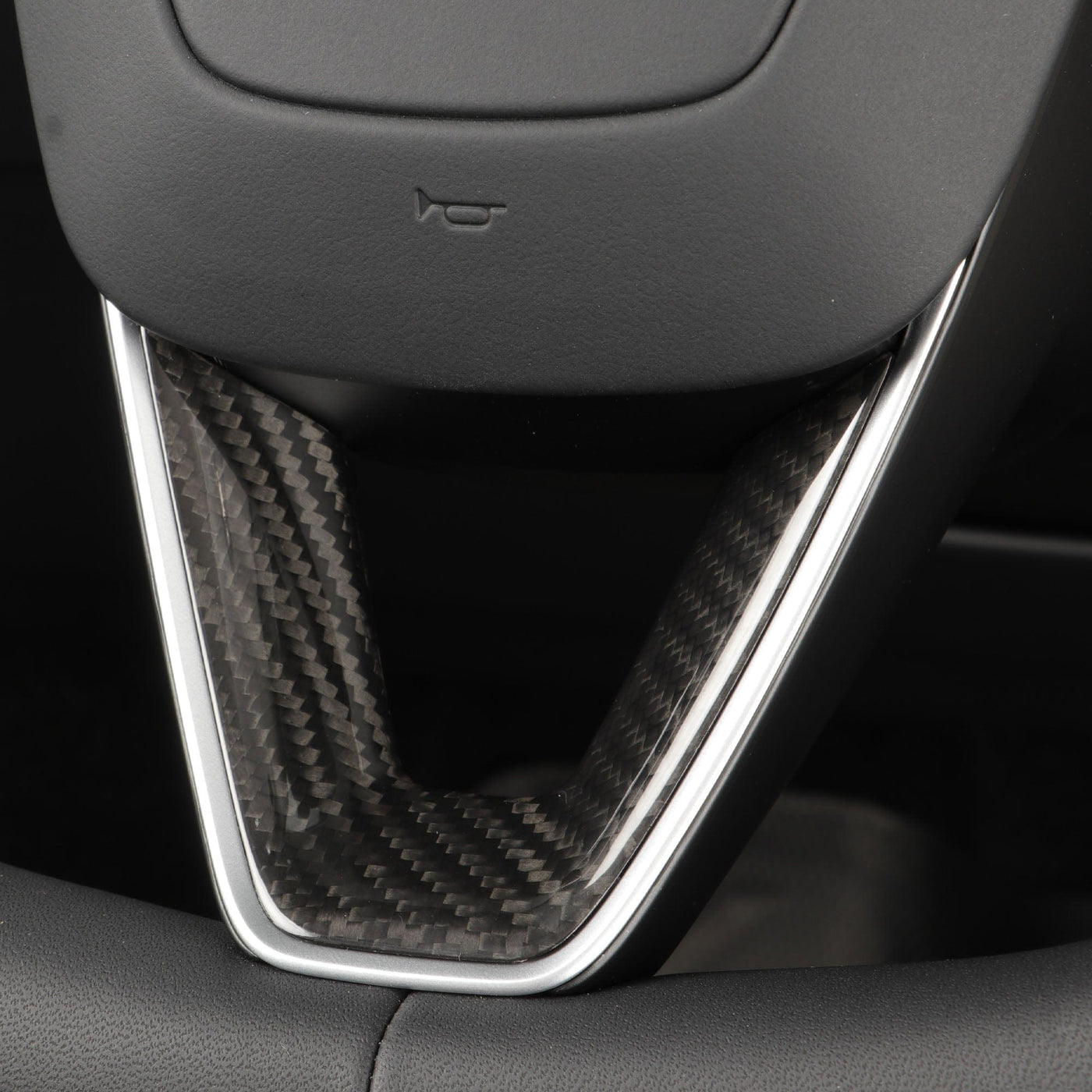 Dry Gloss Carbon Fiber Steering Wheel Inlay for Tesla Model 3 2024 Highland - PimpMyEV