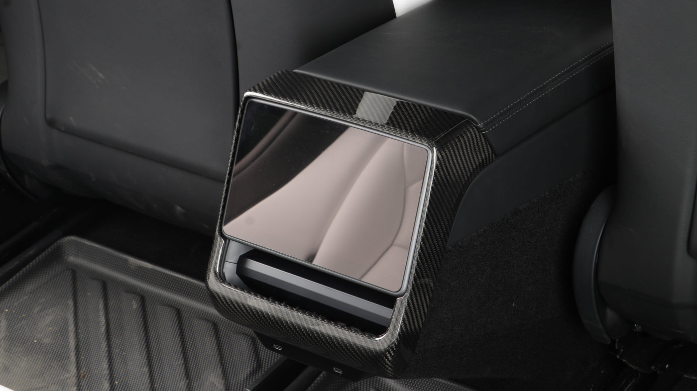 Tesla Rear Ac Screen Dry Gloss Carbon Fiber Rear Screen Air Vent Cover Tesla Model 3 2026 ...