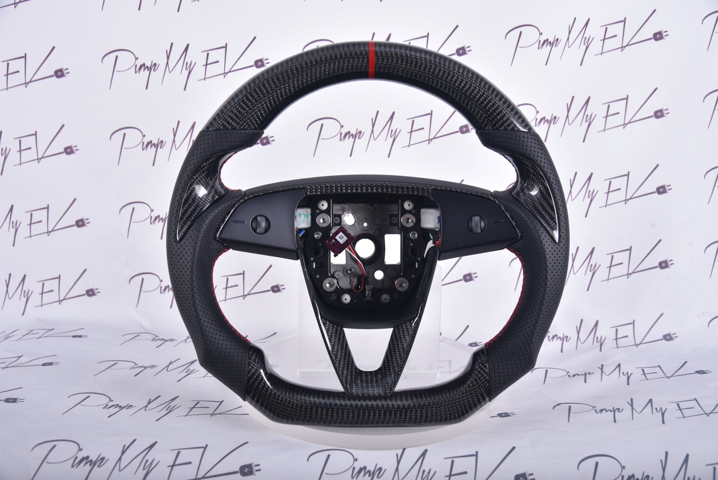 In Stock Gloss Carbon Fiber Steering Wheel For Tesla Model 3 Highland 2023 - 2024