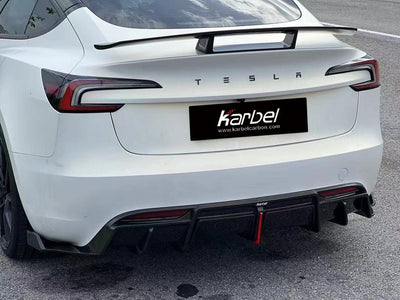 Karbel Pre-preg Carbon Fiber With Light Rear Diffuser & Canards for Tesla Model 3 Highland 2024+