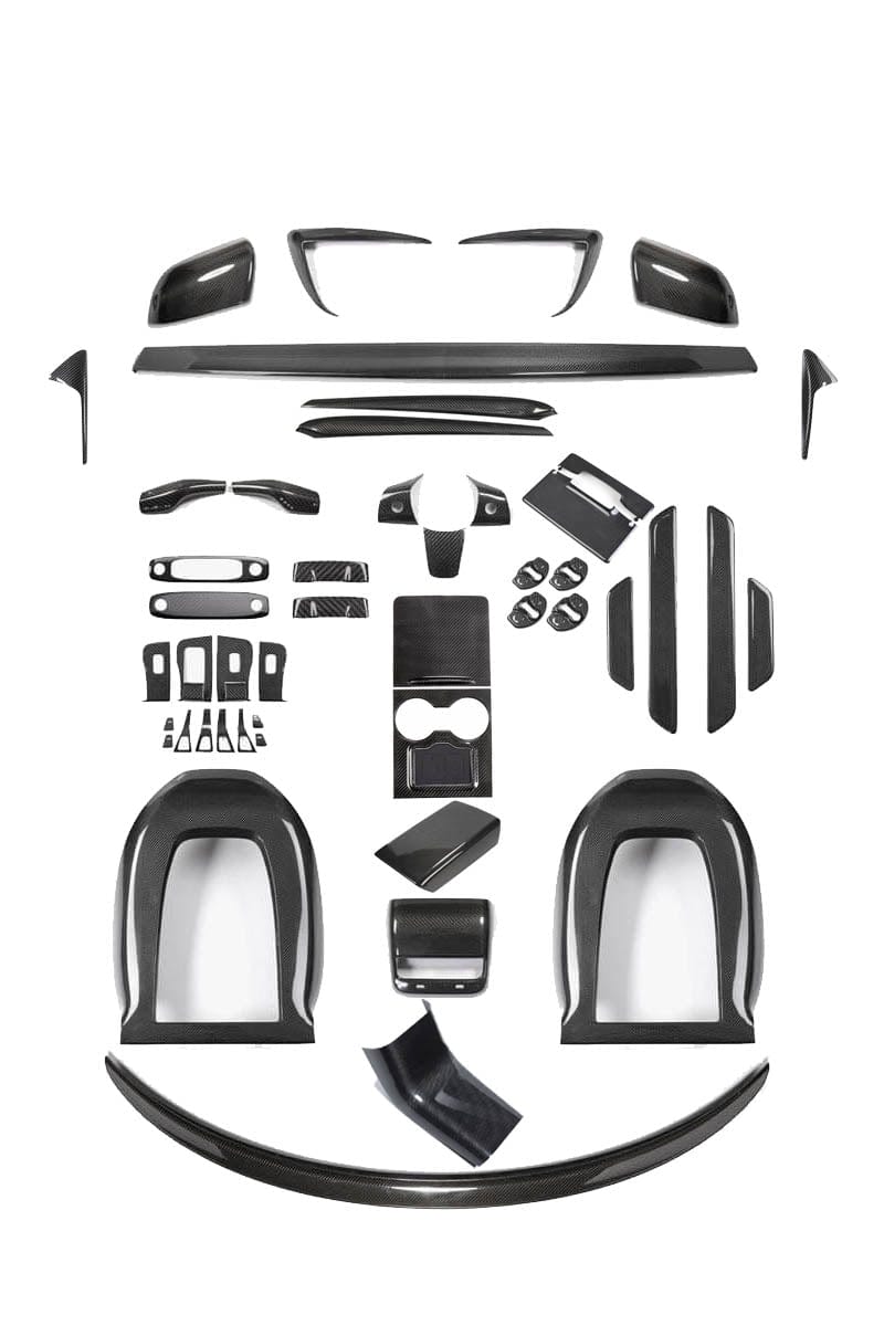 Ultimate Genuine Carbon Fiber Bundle Kit For Tesla Model 3 Gloss 2021-2023 - PimpMyEV
