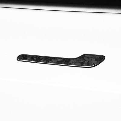 Real Gloss Forged Carbon Fiber Door Handle Overlay Covers 4Pcs for Tesla Model 3 2023-2024 Highland - PimpMyEV