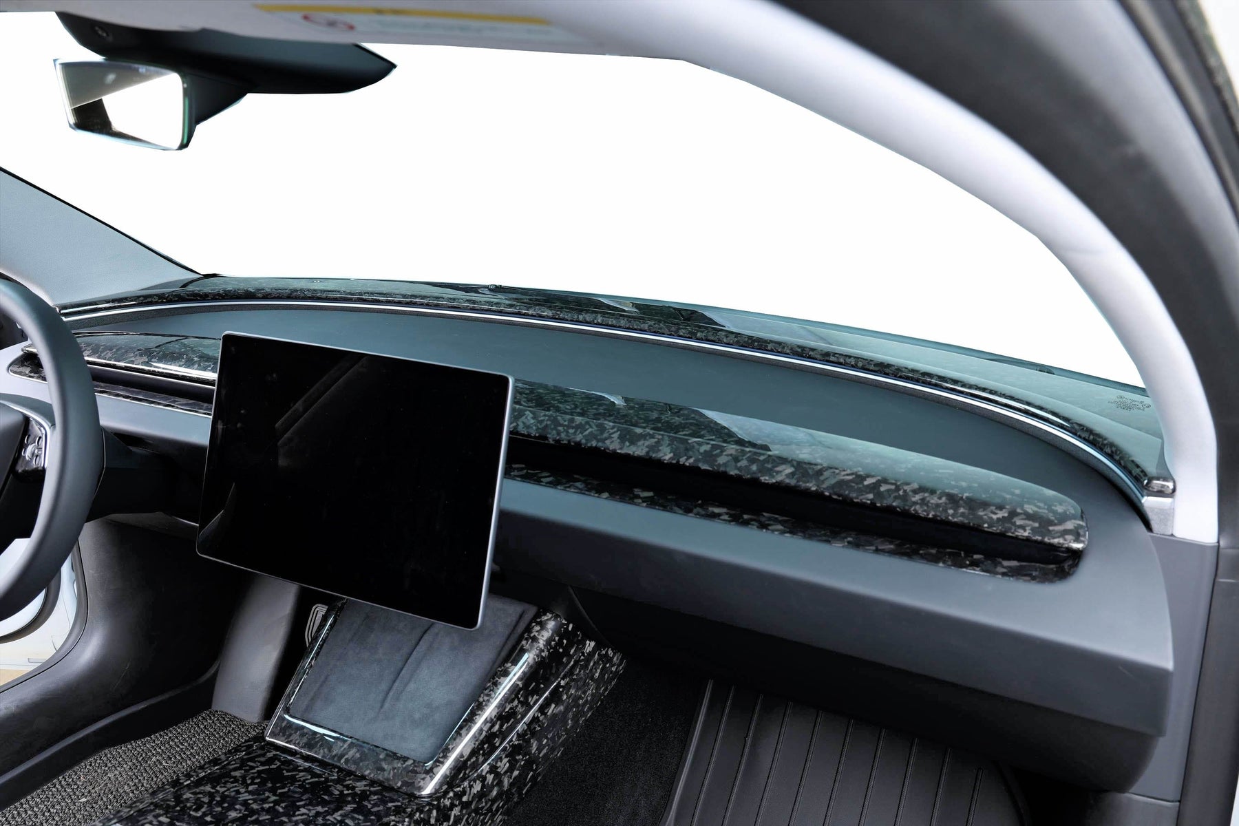 Tesla Model Y Juniper Dashboard Overlay Kit - Carbon Fiber | Pimp My EV