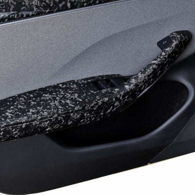 Real Molded Forged Carbon Fiber Door Armrest Panel Overlay Covers for Tesla Model 3 2023-2024 Highland - PimpMyEV