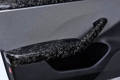Real Molded Forged Carbon Fiber Door Armrest Panel Overlay Covers for Tesla Model 3 2023-2024 Highland - PimpMyEV