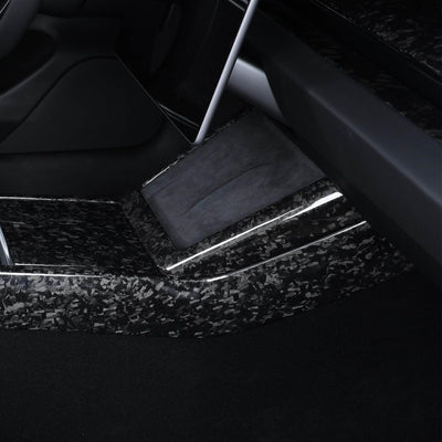 Real Molded Forged Carbon Fiber Mobile Charger Surround Trim for Tesla Model 3 2023-2024 Highland - PimpMyEV