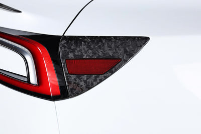 Real Molded Forged Carbon Fiber Tail Light Side Overlay Covers Set for Tesla Model 3 2023-2024 Highland - PimpMyEV