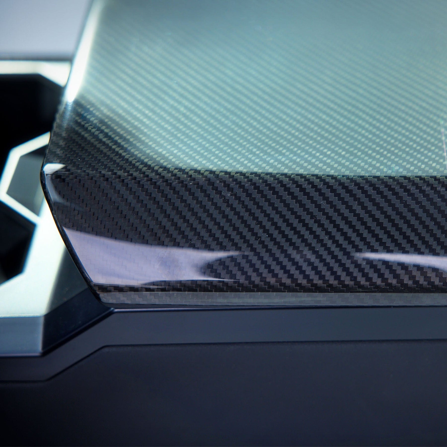 Car Rear Overlay Tesla Cybertruck 2024+ Real Molded Gloss Carbon Fiber Armrest + rear ...
