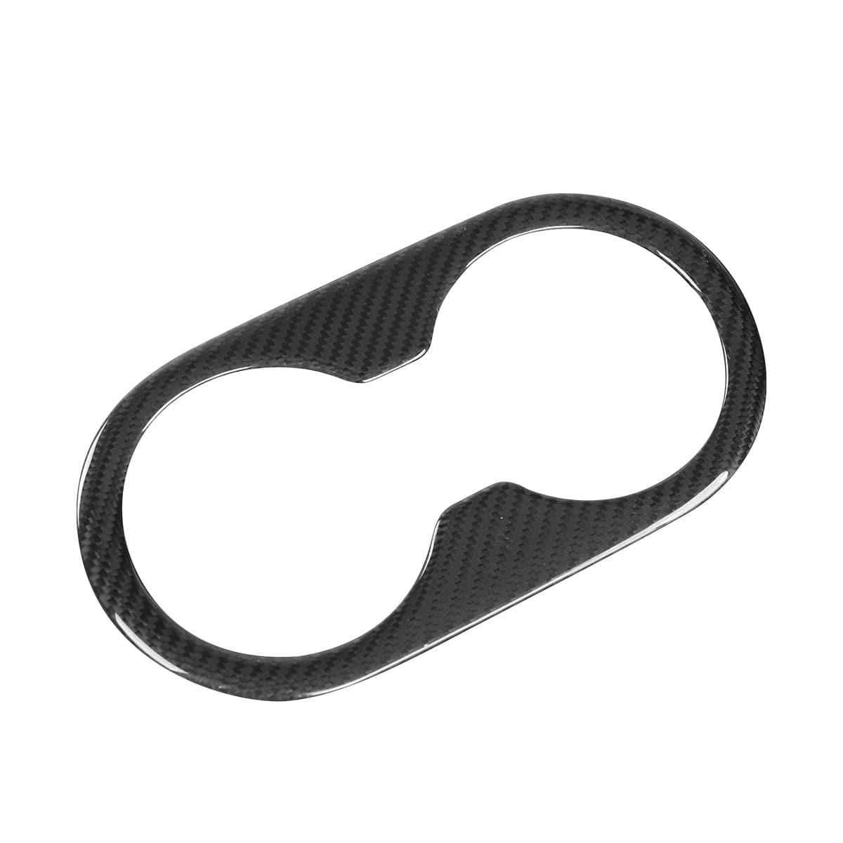 Real Molded Gloss Carbon Fiber Rear Cup Holder Cover for Tesla Model Y Juniper 2025-2026