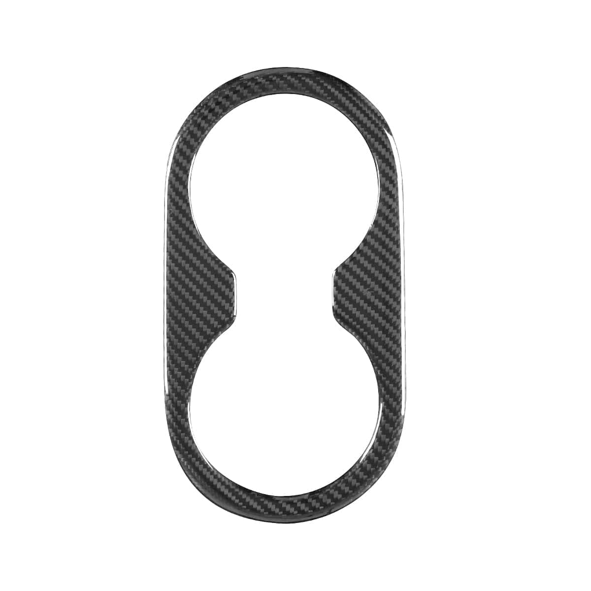 Real Molded Gloss Carbon Fiber Rear Cup Holder Cover for Tesla Model Y Juniper 2025-2026