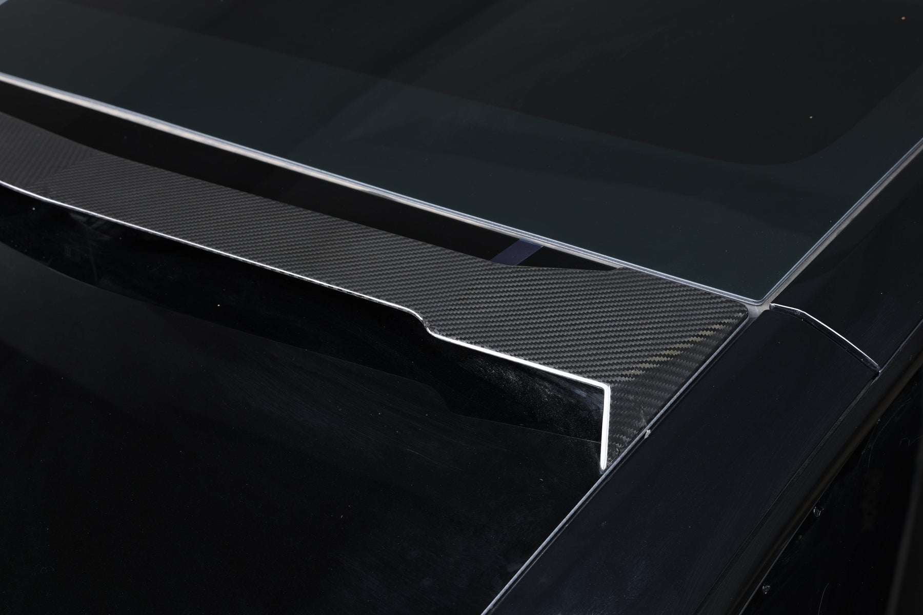 Real Molded Gloss Carbon Fiber Rear Roof Spoiler Wing For Tesla Model ...