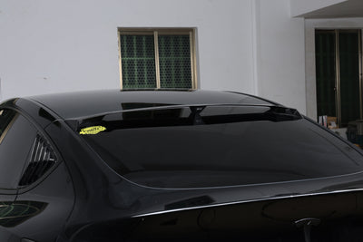 Real Molded Gloss Carbon Fiber Rear Roof Spoiler Wing For Tesla Model Y Juniper 2025-2026