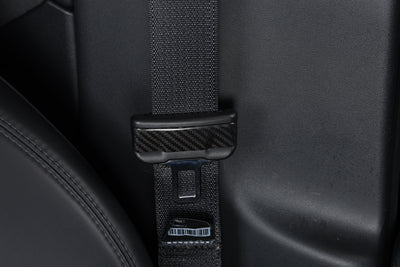 Real Molded Gloss Carbon Fiber Seat Belt Buckle For Tesla Model Y Juniper 2025-2026