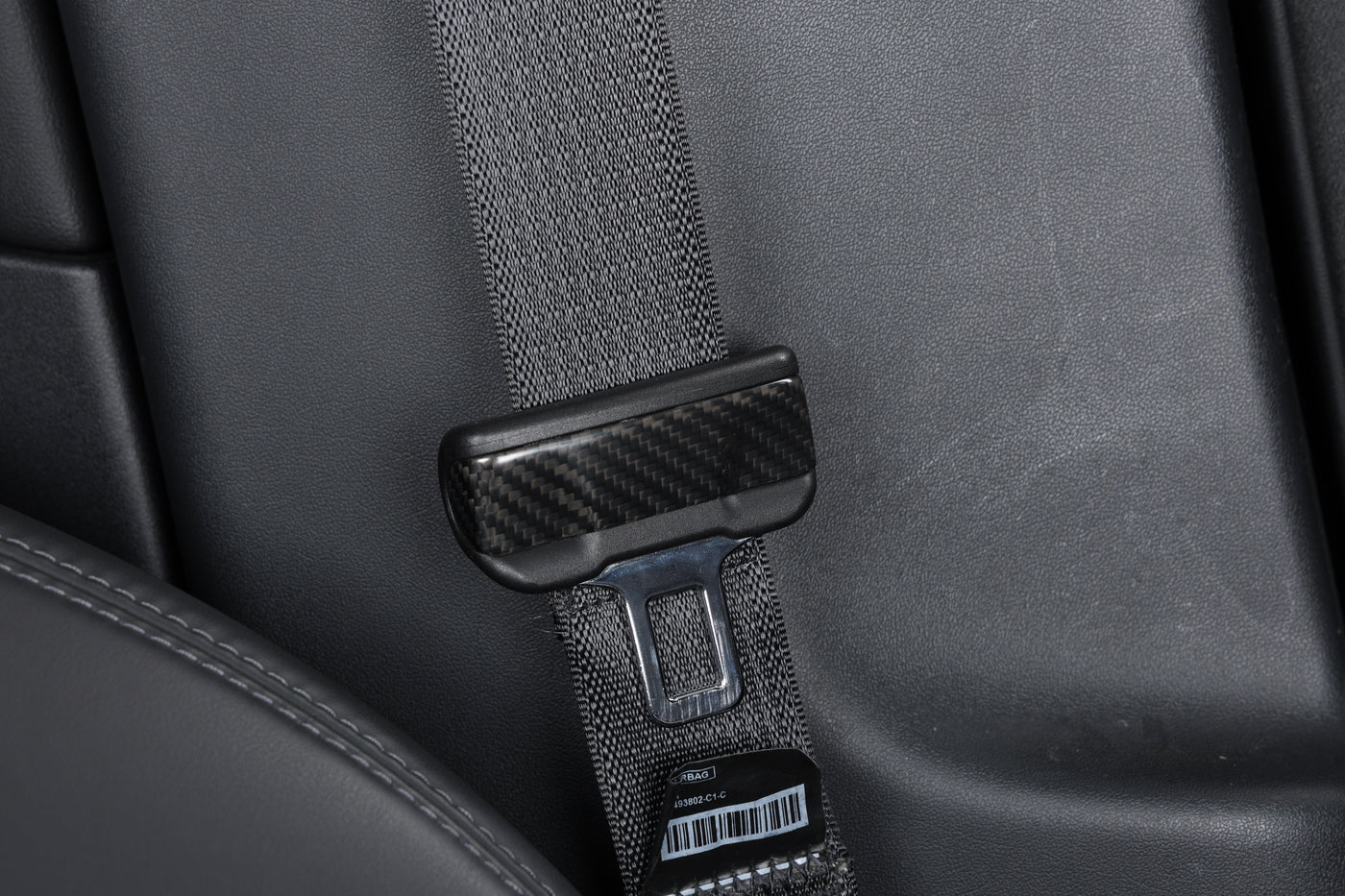 Real Molded Gloss Carbon Fiber Seat Belt Buckle For Tesla Model Y Juniper 2025-2026