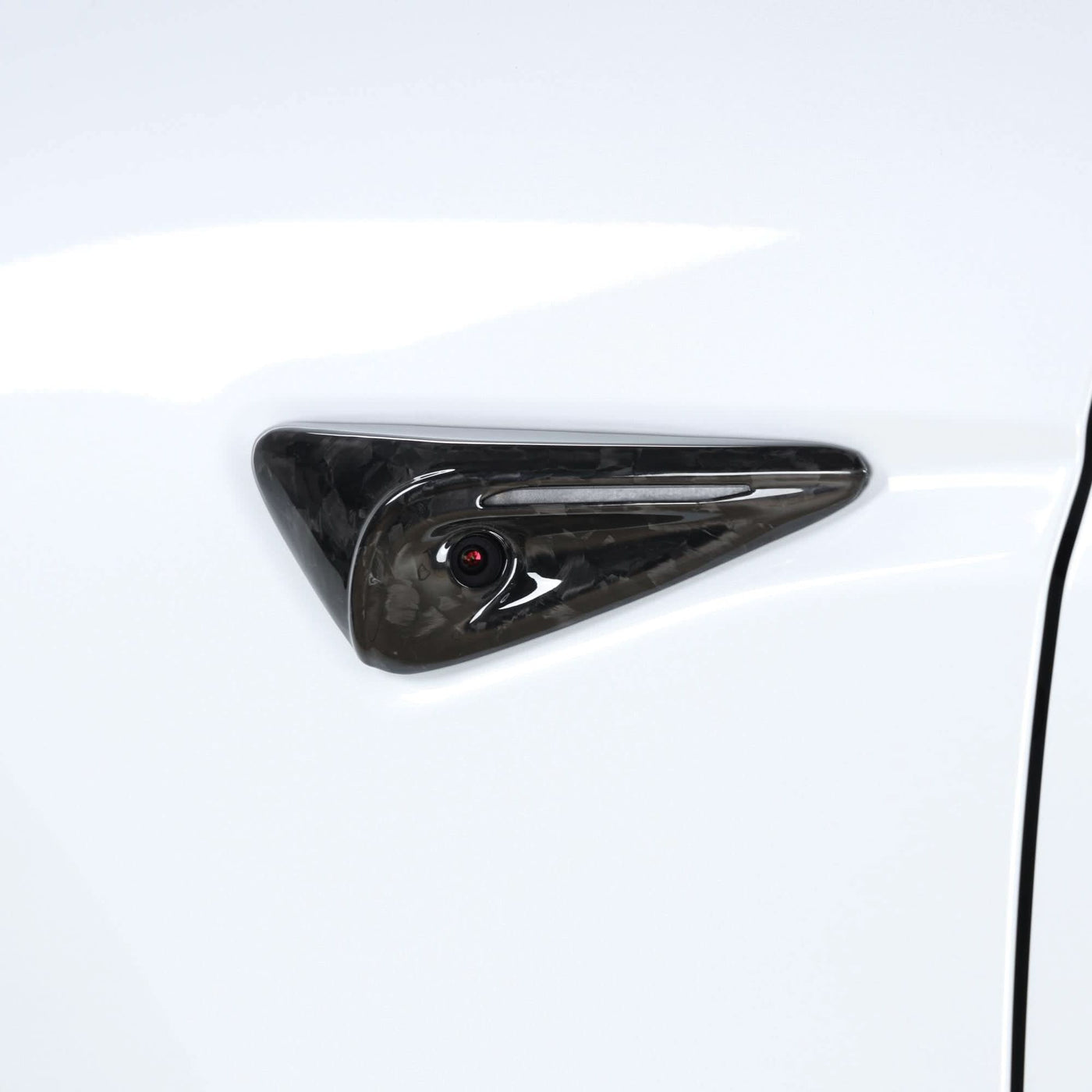 Real Molded Gloss Forged Carbon Fiber Turn Signal Side Marker Overlay Camera Covers HW4 for Tesla Model 3 Highland 2024-2025