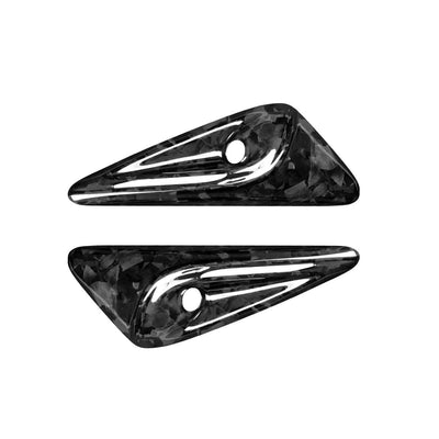 Real Molded Gloss Forged Carbon Fiber Turn Signal Side Marker Overlay Camera Covers HW4 for Tesla Model 3 Highland 2024-2025