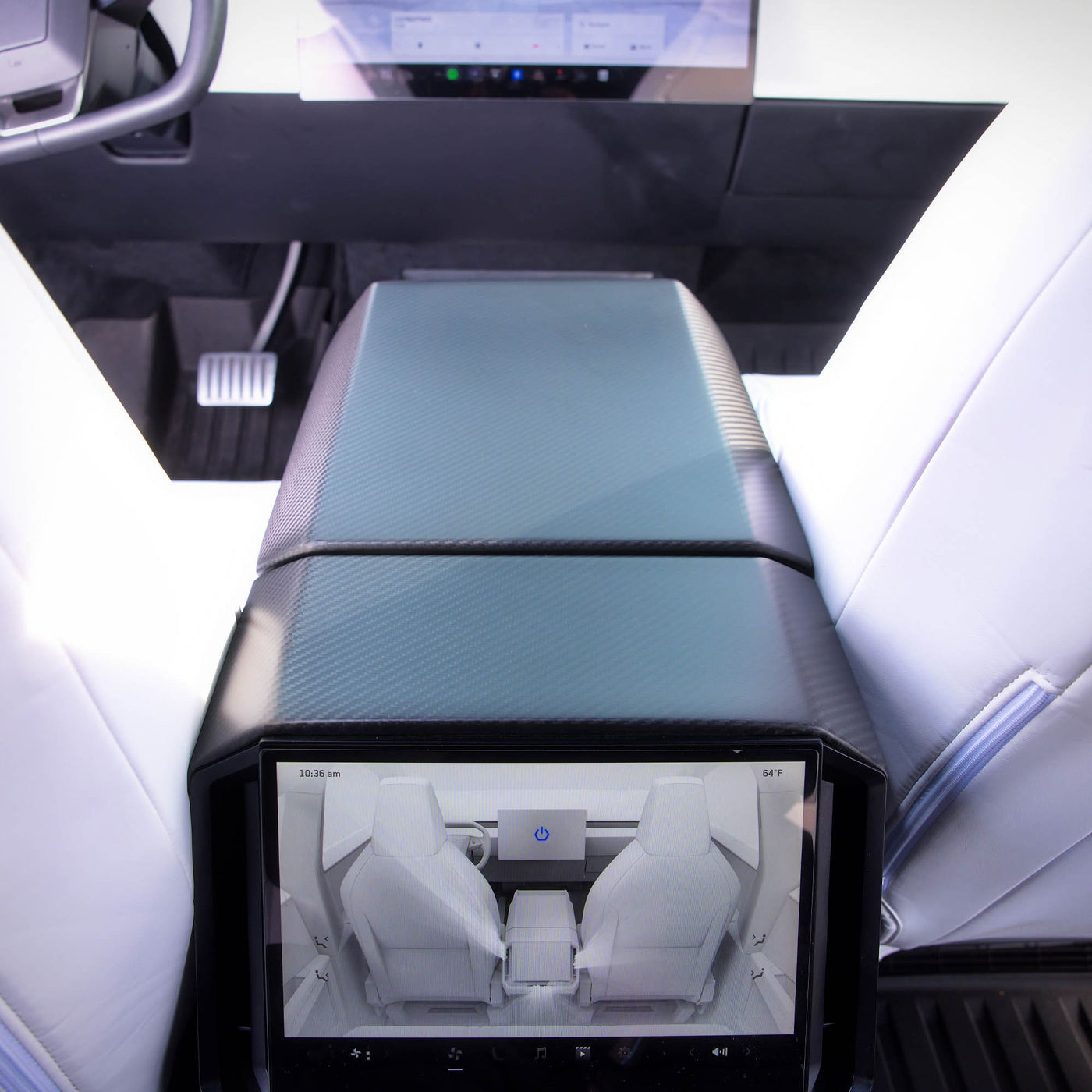 Tesla Cybertruck 2024+ Real Molded Matte Carbon Fiber Armrest + Rear ...