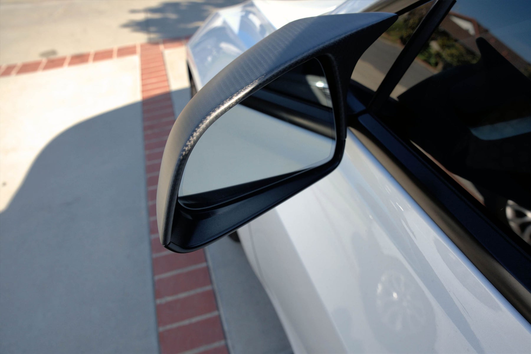 Slick Dry Matt Carbon Fiber M-Style Side Mirror Covers For Tesla Model 3 2017-2025 – Pair