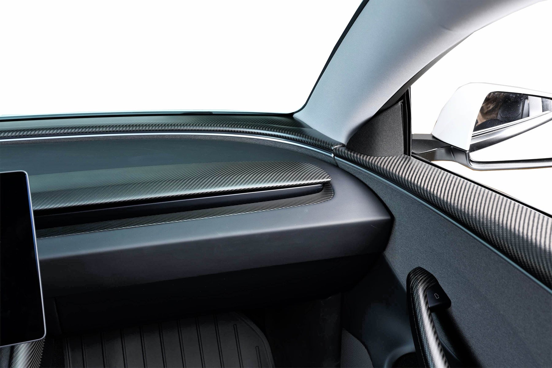 Tesla Model 3 2023-2024 Real Molded Matte Carbon Fiber Dashboard Air ...