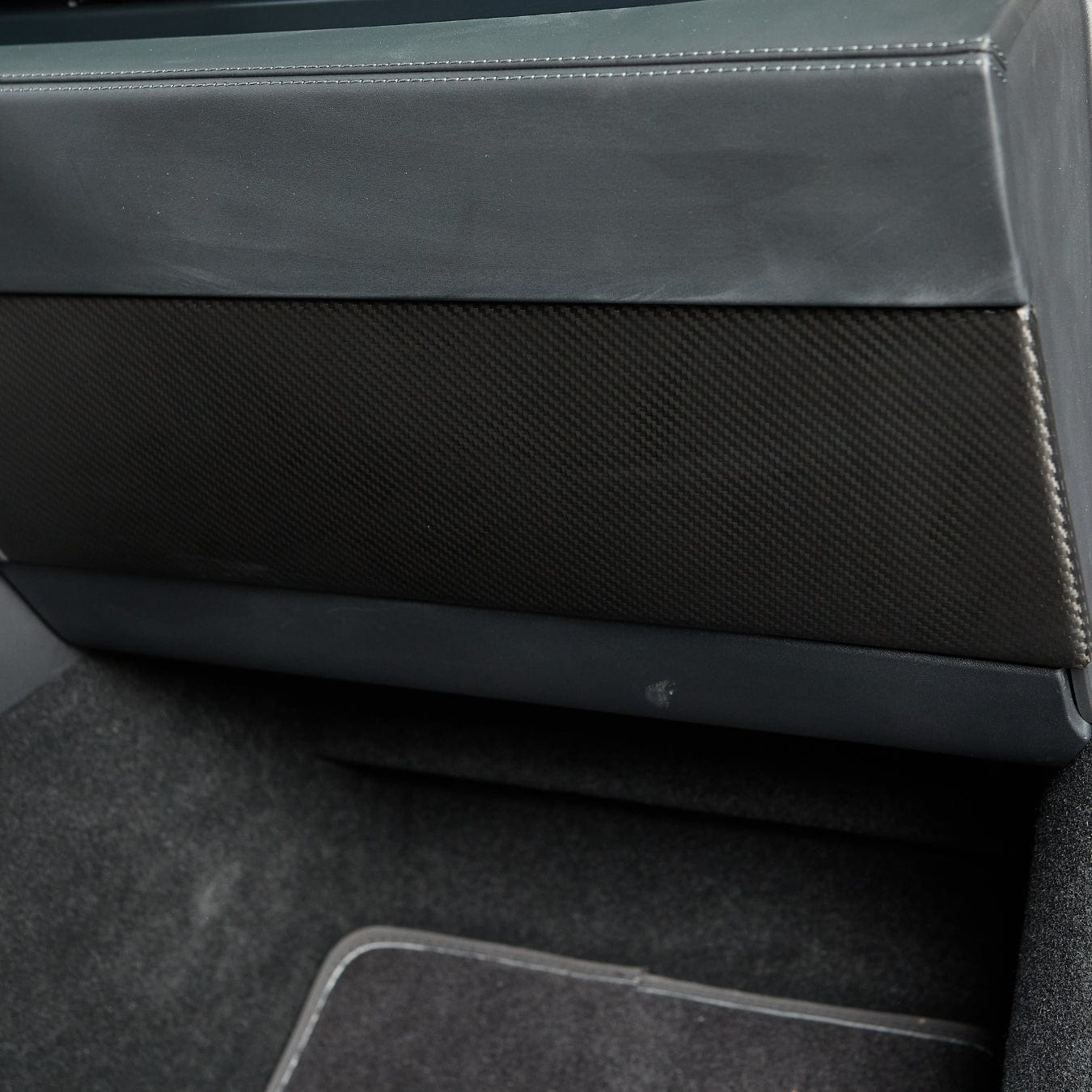 Real Molded Matte Carbon Fiber Glove Box Overlay Cover Sleeve For Tesla Model Y Juniper 2025-2026