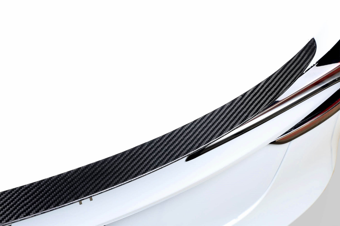 Real Molded Matte Carbon Fiber Performance Wing Spoiler Tesla Model 3 2023-2024 Highland - PimpMyEV