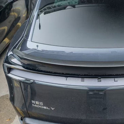 Real Molded Matte Carbon Fiber Performance Wing Spoiler Tesla Model Y Juniper 2025-2026