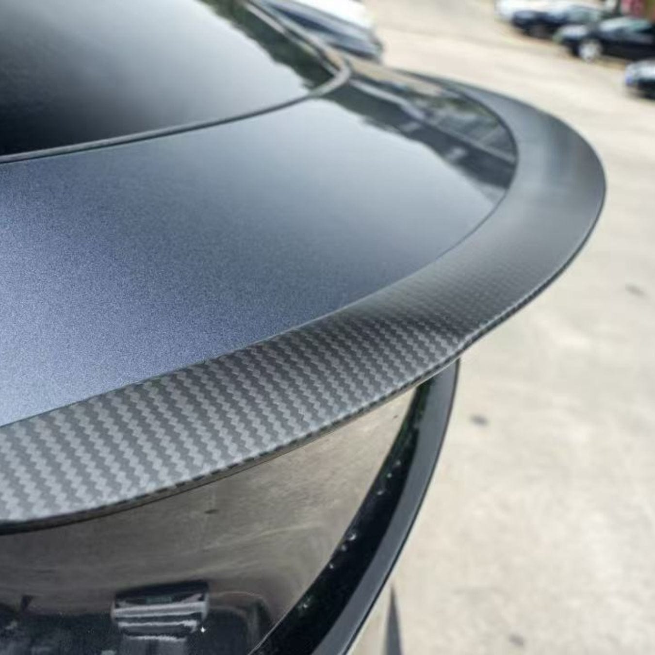 Real Molded Matte Carbon Fiber Performance Wing Spoiler Tesla Model Y Juniper 2025-2026