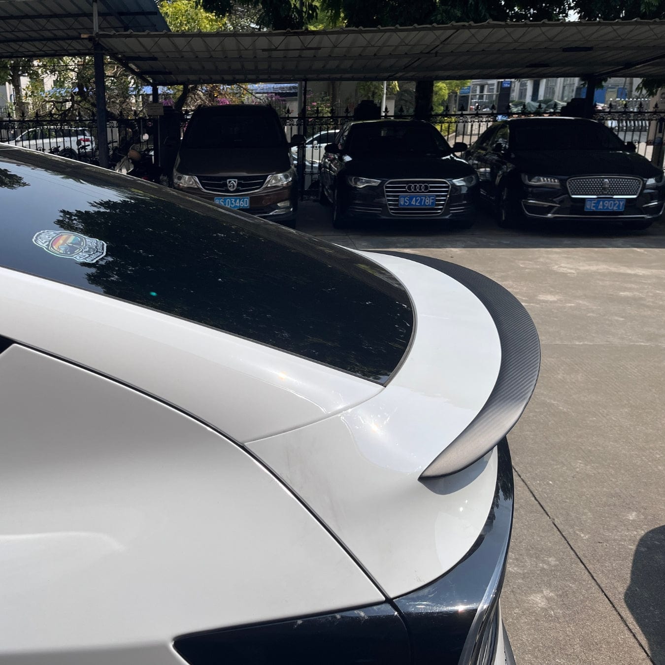 Real Molded Matte Carbon Fiber Performance Wing Spoiler Tesla Model Y Juniper 2025-2026