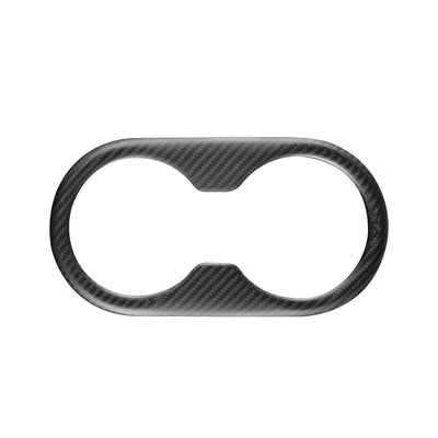 Real Molded Matte Carbon Fiber Rear Cup Holder Cover for Tesla Model Y Juniper 2025-2026