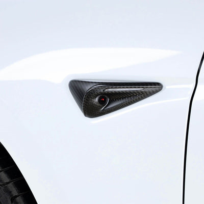 Real Molded Matte Carbon Fiber Side Marker Turn Signal Camera Overlay Covers New V3 for Tesla Model 3 2023-2024 Highland - PimpMyEV