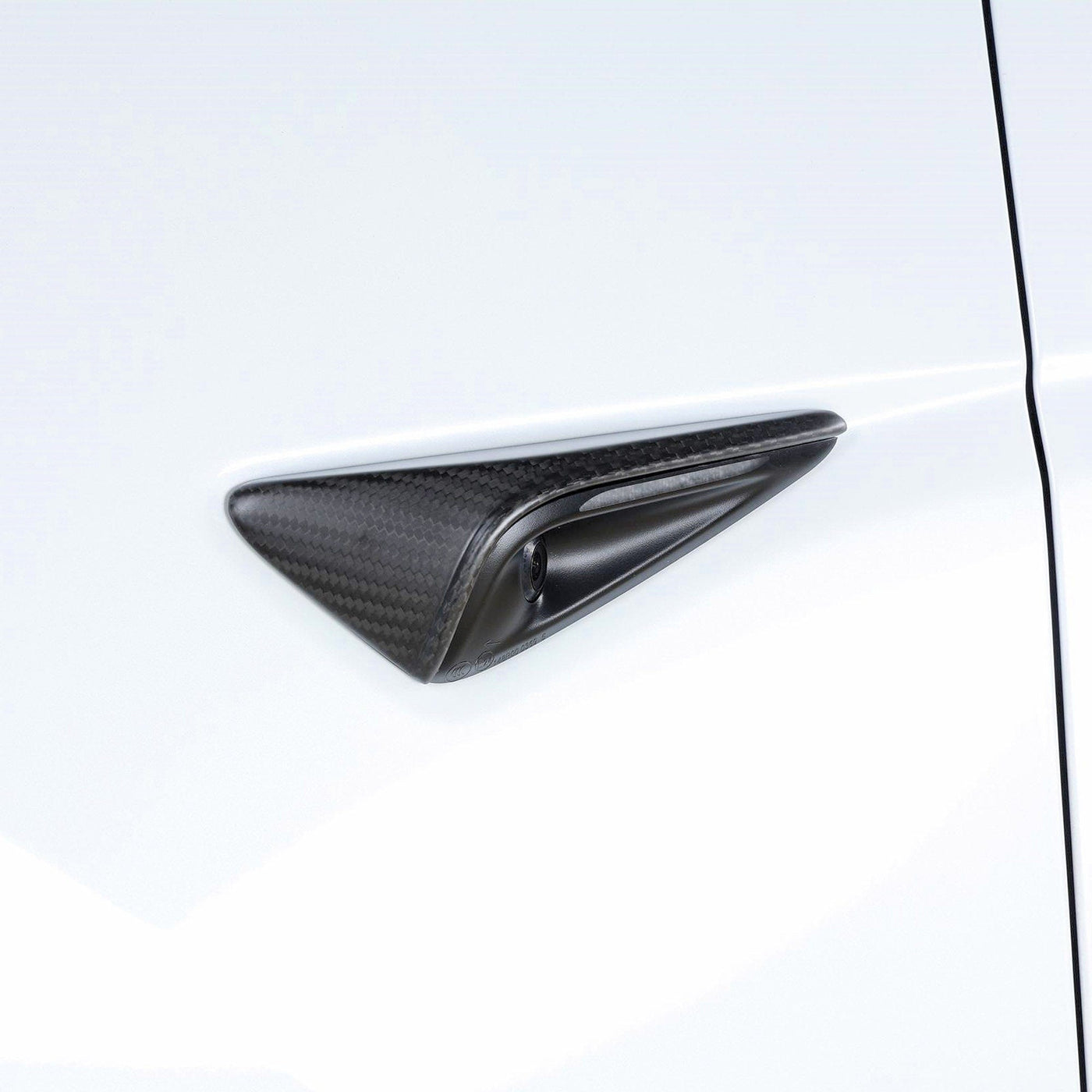Real Molded Matte Carbon Fiber Side Marker Turn Signal Overlay Half Covers for Tesla Model 3 2023-2024 Highland - PimpMyEV