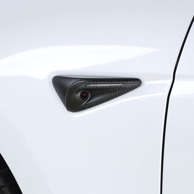 Real Molded Matte Carbon Fiber Turn Signal Side Marker Overlay Camera Covers HW4 for Tesla Model 3 Highland 2024-2025
