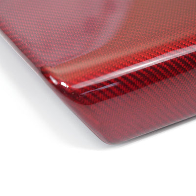 Real Molded RED Carbon Fiber Armrest Overlay Cover For Tesla Model 3 2023-2024 Highland