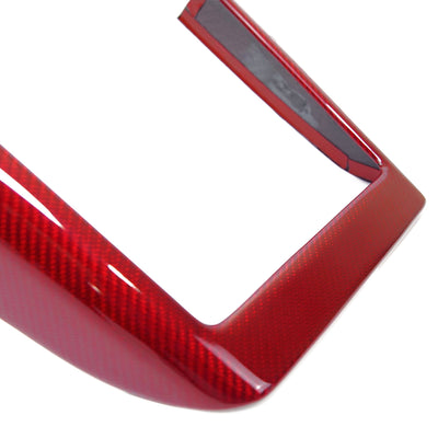 Real Molded RED Carbon Fiber Mobile Charger Surround Trim for Tesla Model 3 2023-2024 Highland