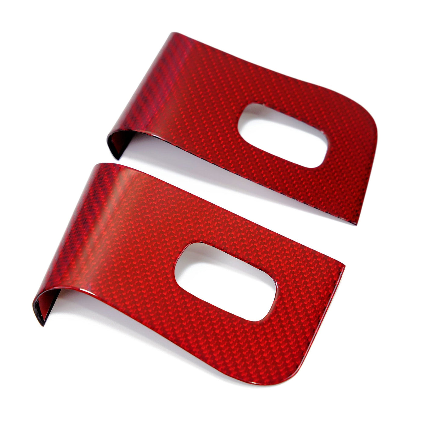 Real Molded RED Carbon Fiber Window Switch Overlays for Tesla Model 3 (Left Hand Drive) 2023-2024 Highland