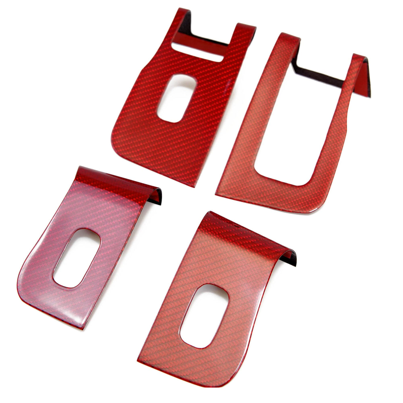 Real Molded RED Carbon Fiber Window Switch Overlays for Tesla Model 3 (Left Hand Drive) 2023-2024 Highland