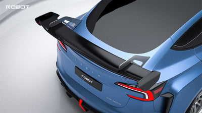 Robot Craftsman Carbon Fiber & FRP GT Spoiler Wing V2 GT for Tesla Model 3 Highland/Performance 2024-2025 - PimpMyEV
