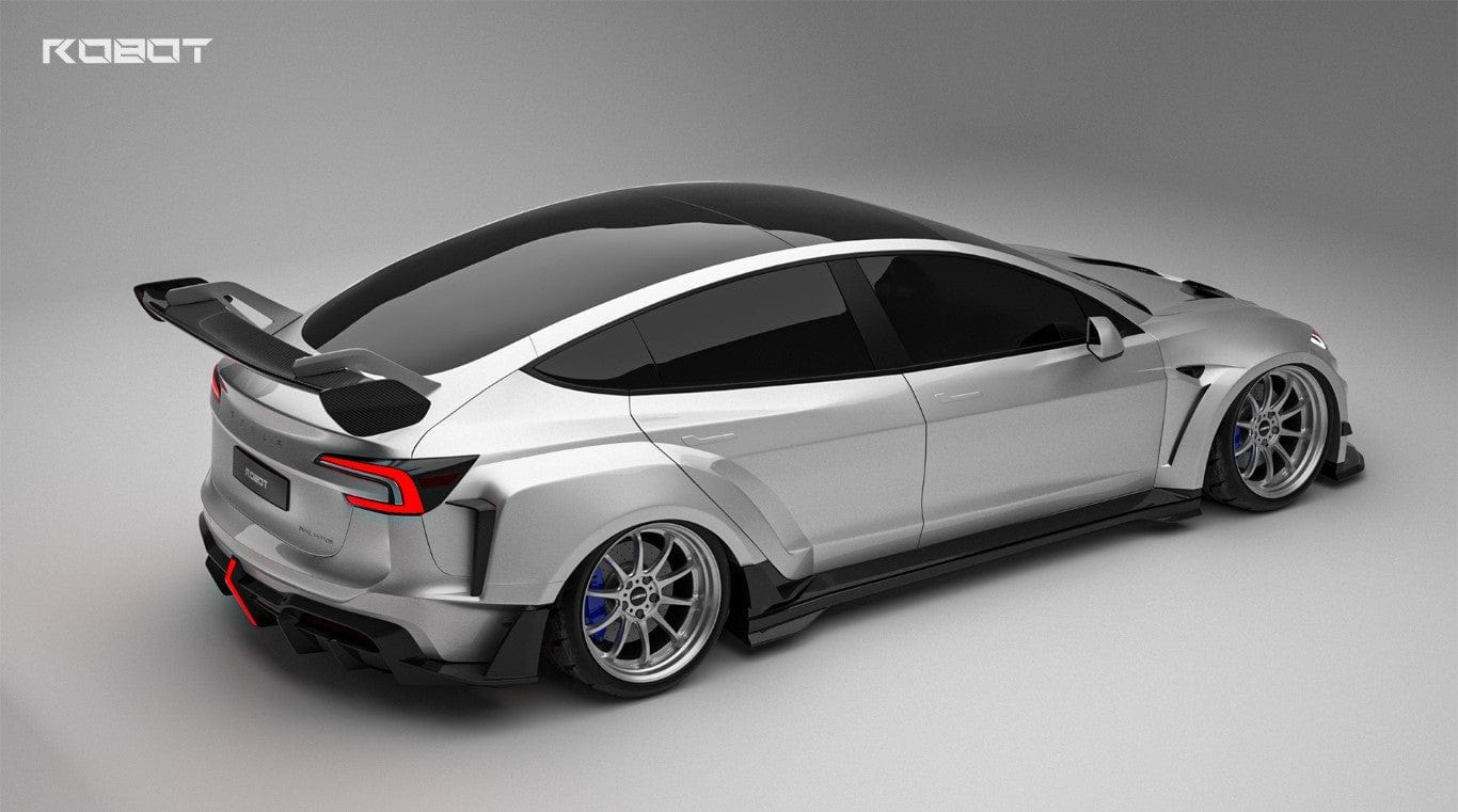 Robot Craftsman Carbon Fiber & FRP GT Spoiler Wing V2 GT for Tesla Model 3 Highland/Performance 2024-2025 - PimpMyEV