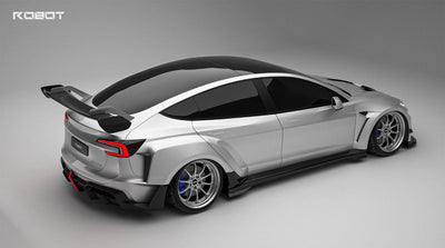 Robot Craftsman Carbon Fiber & FRP GT Spoiler Wing V2 GT for Tesla Model 3 Highland/Performance 2024-2025 - PimpMyEV