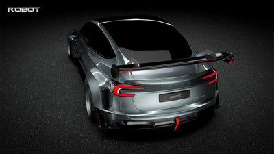 Robot Craftsman Carbon Fiber & FRP GT Spoiler Wing V2 GT for Tesla Model 3 Highland/Performance 2024-2025 - PimpMyEV