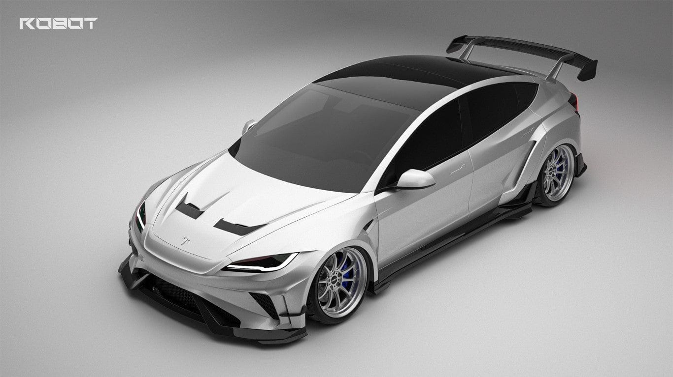 Robot Craftsman Carbon Fiber & FRP GT Spoiler Wing V2 GT for Tesla Model 3 Highland/Performance 2024-2025 - PimpMyEV